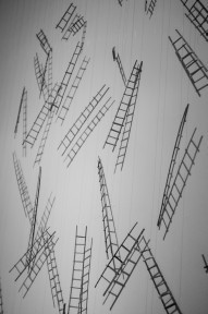 Ladders hung on string